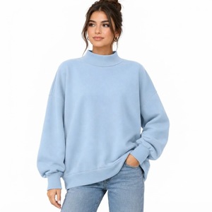 Pull à col montant pour femme, sweat-shirt décontracté à manches longues, design confortable pour tous les jours, coupe décontractée, style décontracté et confortable - Product Image 1