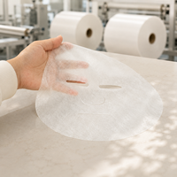 Masque facial en tissu non tissé Y107 M661 en Tencel Lenzing autrichien, en fibres végétales, hydratant et doux pour la peau, en film de papier sec