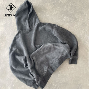 เสื้อฮู้ดแบบยูนิเซ็กซ์ ผ้าฝ้าย 100% เฟรนช์เทอร์รี่ สีพื้น มีกระเป๋า สวมใส่สบายๆ สำหรับฤดูใบไม้ร่วง ทรงปกติ - Product Image 4