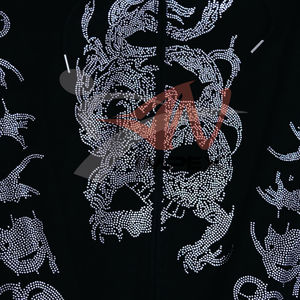 Sweat à capuche zippé intégral pour homme, personnalisé, avec broderie de crâne surdimensionné et strass scintillants - Product Image 3