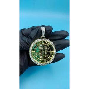 Handmade Hip Hop Logo Pendant With Gold And Black Finish Fashion Jewelry Style - Product Image 1