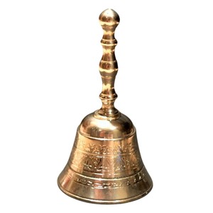 Antique Style Gold-Plated Brass Handcrafted Religious Dinner <b>Bell</b> Clear Resonant Sound Decorative Vintage Metal Weddings Hotel - Product Image 2