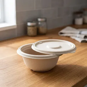 Recipiente Desechable Moderno de 1000 ml con Tapa, Moldeado en Pulpa, de Alta Demanda Global, Ecológico, Biodegradable, para Almacenamiento de Alimentos - Product Image 4