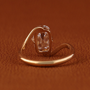 Anillo de Compromiso con Diamante Ovalado Grande, Corte Brillante, VVS2 VS1, Cultivado en Laboratorio, CVD, Oro Sólido de 14K, Anillos de Boda - Product Image 4