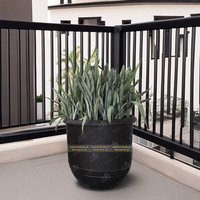 Pot de fleurs décoratif moderne et durable en GRC, style Tully, grand format, pour intérieur/extérieur, jardin et aménagement paysager