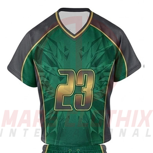 Uniforme de lacrosse imprimé à manches courtes en polyester respirant 100% fabriqué en usine, vêtements d'entraînement de haute qualité, unisexe - Product Image 5