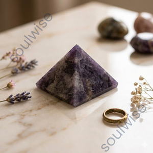 Pyramide d'iolite naturelle polie Soulwise, provenant du Maharashtra, pour l'art et la collection - Product Image 3