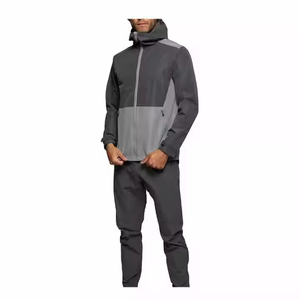 High Quality Custom <b>Men</b> Windbreaker Sets Streetwear Canvas Stand Collar Front <b>Reflective</b> Breathable Winter <b>Jacket</b> - Product Image 1