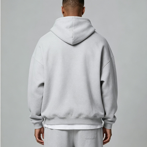 Custom Blank Regular <b>Grey</b> Tracksuit for Men Heavyweight Cotton Fleece Anti-Pilling 300g <b>Hoodie</b> Sweatpants Two Piece Streetwear - Product Image 2