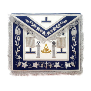 Grand Master Freemason Purple <b>White</b> <b>Apron</b> Gold Embroidery Fringe Chains Custom OEM Masonic Regalia Brotherhood Lodge Wear - Product Image 2