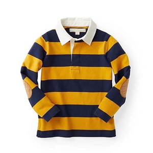Boys Long Sleeve <b>Striped</b> <b>Polo</b> <b>Shirt</b> Navy Red Rugby Jersey Cotton with Patches <b>Shirt</b> Collar Rugby Wear Latest Design - Product Image 5