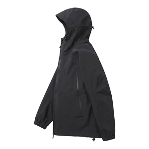 Veste matelassée à capuche noire pour homme, fermeture éclair, coupe-vent, décontractée, pour l'automne, coupe régulière, extérieur en polyester, doublure en nylon - Product Image 3