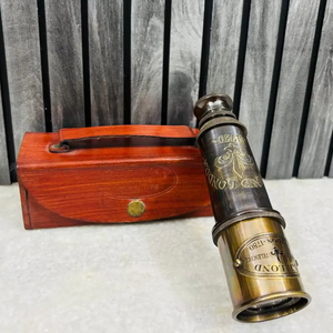 Brass Finish Handmade Dolan London Telescope Vintage Spyglass with Leather <b>Box</b>-Fashion Design Chinese New Year <b>Gift</b> - Product Image 1