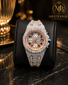 นาฬิกาควอตซ์ทรงกลมประดับเพชรอัตโนมัติ MB ETERNAL Alloy ขนาด 41 มม. กระจกแซฟไฟร์ อะนาล็อก โครโนกราฟ สำหรับทุกเพศ หรูหรา - Product Image 2