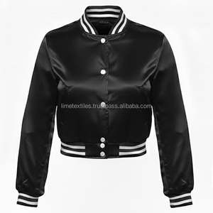 Veste universitaire personnalisée en satin 100 % soie, coupe oversize, pour homme et femme, coupe régulière, hiver, coupe-vent, imperméable, à prix abordable - Product Image 3