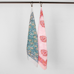Artisan Block Print Cotton <b>Square</b> <b>Scarf</b> Skin Friendly Casual Wear Bandana Lightweight Cotton Headwear Unisex Wrap - Product Image 2