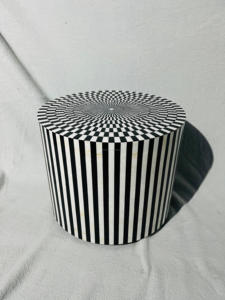 Modern Brown Console Table with Bone Inlay <b>Stools</b> & Ottomans Stylish Furniture for Living Room Bedroom School & Apartment - Product Image 5