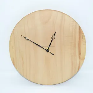 קיר דקור מוצק עץ שעון קיר לסלון מודרני שעון שקט אלקטרוני מקורי עץ שעון
