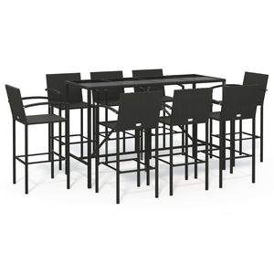 Set da 9 Bar in Poly Rattan nero per mobili da esterno - Product Image 2