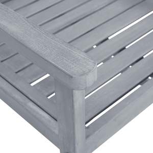 <b>6</b>-<b>Piece</b> Solid Acacia Wood <b>Patio</b> Chairs in Gray Durable and Stylish <b>Set</b> - Product Image 6