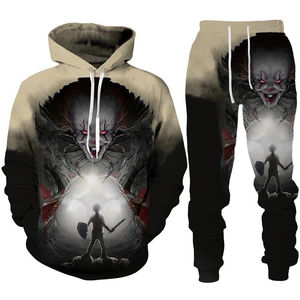 Ensemble de vêtements de sport pour hommes en tissu lourd survêtement à manches longues surdimensionné costume automne Cool vêtements de sport survêtements de sublimation pour hommes - Product Image 3