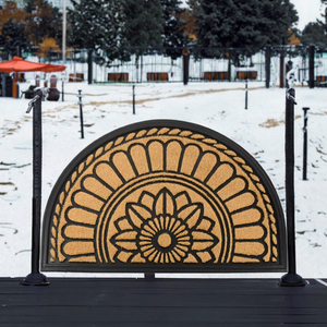 Tapis d'entrée décoratif en caoutchouc et fibre de coco de haute qualité, sans brosse, durable, antidérapant, anti-salissures, facile à nettoyer, élégant et traditionnel - Product Image 2