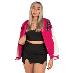 High Quality Professional Manufactured Women's Varsity <b>Jackets</b> Casual Streetwear Wholesale <b>Sheep</b> <b>Skin</b> Breathable Winter Stand - Product Image 1