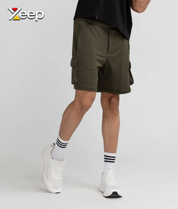 XEEP Customize Lightweight Solid Casual <b>Men</b> Shorts High Quality Quick Dry Breathable <b>Drawstring</b> Knitted Front High - Product Image 4