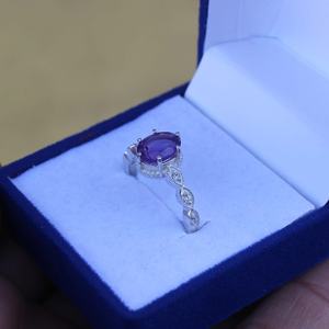 Bague en améthyste naturelle, argent sterling 925, pierre de naissance de février, bague de promesse, cadeau d'anniversaire pour femme - Product Image 4