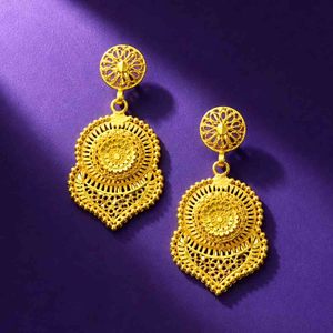 Pendientes Colgantes de Moda al por Mayor, Chapados en Oro de 14K, 18K, 24K, Estilo Dubái, Diseño Africano y Turco, Pendientes de Latón Rellenos de Oro - Product Image 2