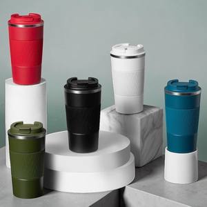 Taza de Café de Silicona Antideslizante de 12oz/16oz, Termo de Acero Inoxidable 304 de Doble Capa, Taza de Café Portátil con Tapa - Product Image 4