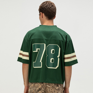 เสื้อยืดตาข่ายทรงบ็อกซี่สไตล์วินเทจสำหรับกีฬา ขายส่ง เสื้อแฟนฟุตบอลแขนสั้น พร้อมออกแบบลายและหมายเลขตามสั่ง - Product Image 3