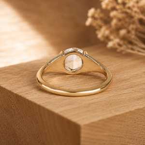 Anillo de Oro Sólido de 10K, 14K, 18K con Diamante de Laboratorio de Corte Rosa Redondo, Anillo Solitario para Novia, Certificado IGI, Color E, Claridad VS VVS - Product Image 5