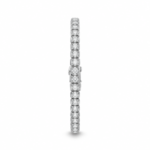 Pulsera de tenis de oro blanco con cadena de eslabones y circonitas redondas de talla brillante con engaste de garra, regalo de joyería - Product Image 5