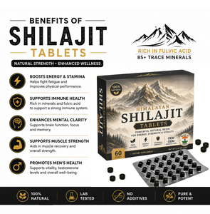 Comprimés de Shilajit traditionnels de l'Himalaya 500mg, comprimés de Shilajit pur avec acide fulvique naturel et minéraux pour soutenir l'énergie - Product Image 2