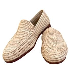 Chaussures pour hommes, mocassins en raphia pour hommes, chaussures de cérémonie pour hommes, chaussures de mariage pour hommes, chaussures marocaines faites à la main, chaussures en raphia. - Product Image 1