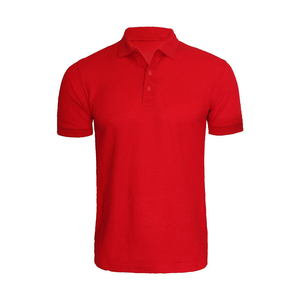 Polo de Manga Corta para Hombre, Color Rojo Sólido, Ropa Casual, 100% Algodón, Tejido de Punto Piqué - Product Image 1