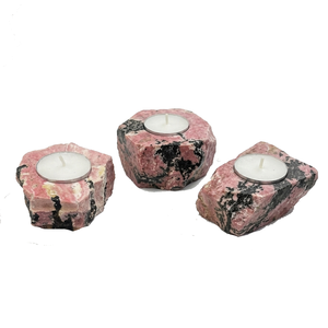Portavelas de Piedra Natural Tallada a Mano de Rodonita, Gema de Ágata Curativa, Venta al por Mayor - Product Image 3