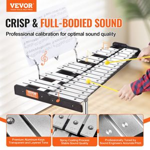 Set Professionale di Xilofono Glockenspiel a 30 Note con Supporto Musicale da 8 Pollici, Bacchette e Bacchette per Batteria - per Uso Pratico in Aula o a Casa - Product Image 2