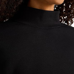 Women Turtleneck Winter Sweatshirt 100% Cotton Fleece Lightweight Breathable Eco-Friendly Digital Printing <b>Drop</b> Shoulder Style - Product Image 4