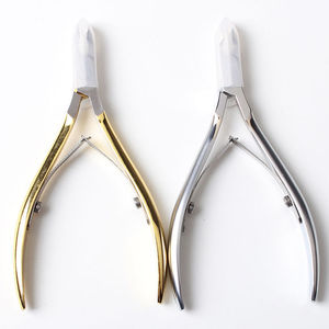 Pince à cuticules professionnelle en acier inoxydable, lame courbée, ouverture large, manche au design personnalisé de luxe, pour manucure des doigts - Product Image 4