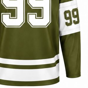 Men Olive Green <b>Ice</b> Hockey Jersey Long Sleeve Polyester Sports Uniform Match Training Team Wear Apparel - Product Image 6