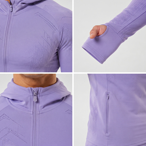 Veste à capuche slim imprimée pour homme, haute compression, pour la gym, avec fermeture éclair, légère, pour l'entraînement - Product Image 6