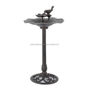 Grand bain d'oiseaux en métal pour jardin, bassin décoratif extérieur, support robuste, design élégant, résistant à la rouille, élément aquatique pour oiseaux - Product Image 3