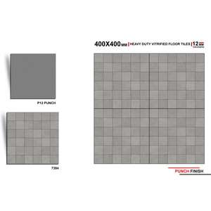 Export Quality 9mm Thickness Embossed Design Punch Rustic Matte Non-Slip Porcelain Digital Parking Floor Tiles 40x40cm 400x400mm - Product Image 3