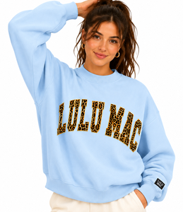 Sweat-shirt à col montant pour femme, imprimé floral personnalisé, avec logo appliqué en relief, coupe oversize, style décontracté - Product Image 5