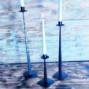 Bougeoir en fer forgé fait main, grand modèle, support de bougie moderne de luxe, bougeoir en métal, bougeoir décoratif en fer - Product Image 1
