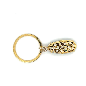 Anillo de Diamantes Chapado en Oro de 18K para Hombre con Detalles de Diamantes, Engaste Ovalado, Estilo Glamuroso Vintage, Joyería con Piedras Preciosas para Uso Diario - Product Image 3