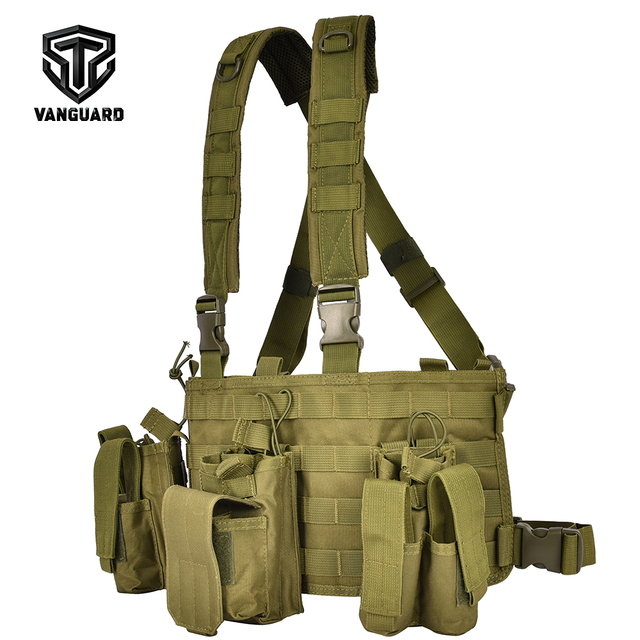 Custom Magazine Pouch Polyester Tactical Chest Rig Vest Assault Multi-pockets Adjustable Detachable CS Tactico Molle Chest Vest