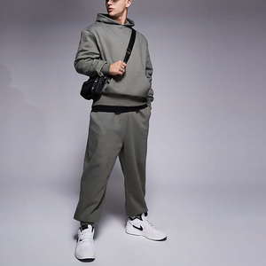 Sweat-shirts à capuche épais et lourds pour hommes, en molleton, coupe oversize, personnalisables avec logo de marque - Product Image 3